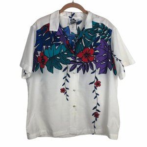 Vintage HIlo Hattie Floral Hawaiian Collared Shirt